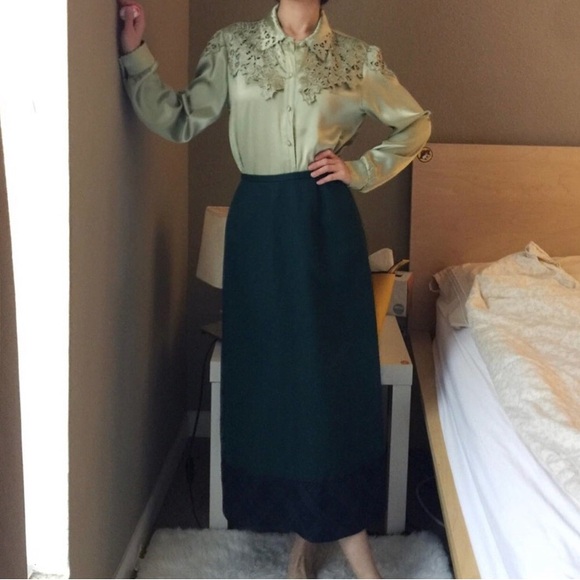 Pendleton 100% Wool Teacup A-Line Flared Midi Skirt Petite 0P 2P 4P XSP SP - Picture 7 of 8